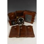 Photography - a Sanderson's patent plate camera, mahogany and laquered brass body,