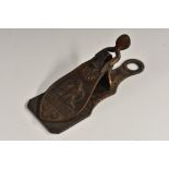 A 19th century French painted metal desk clip, in relief with and eagle and inscribed Garde-Notes,