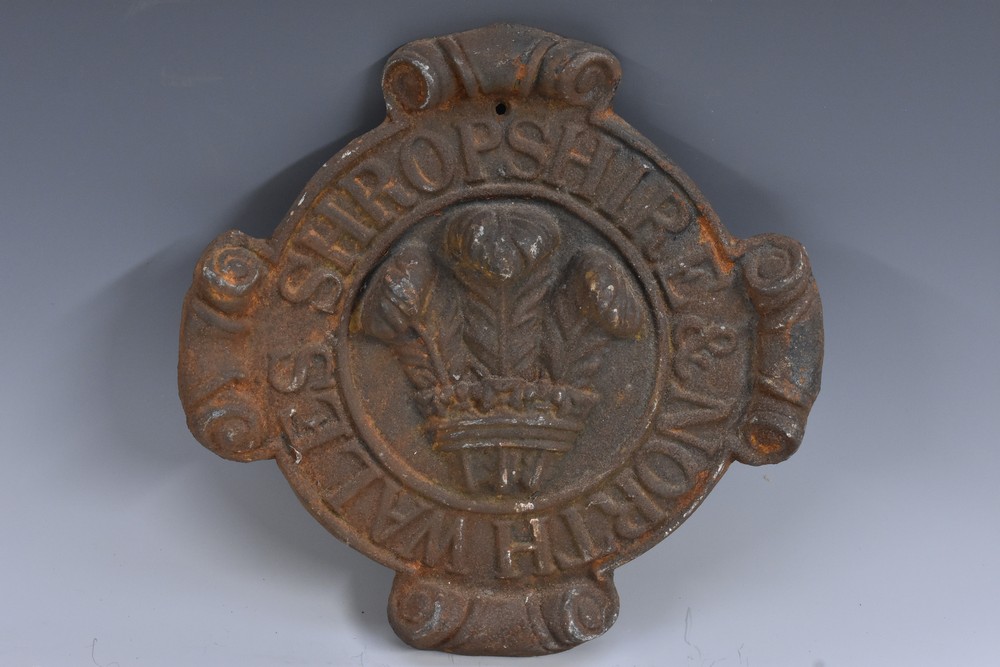 A 19th century cast iron fire mark, Shropshire and North Wales, 24.