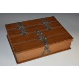 An early 20th century German oak cigar box, by L Schaler, Stuttgart,