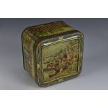 Advertising - a Victorian rounded square biscuit tin, by Huntley & Palmers, London & Reading,