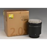 Photographic Equipment - A Nikon AF-S, TC-20EII 2x teleconverter, soft case, manual, boxed.