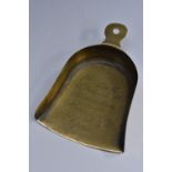 A 19th century brass jeweller's advertising diamond scoop, inscribed E Elliott, 55 Frederick St,