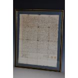 Local Interest - a 17th century manuscript will of Ralph Hodgkinson of Ashover, Derbyshire, yeoman,