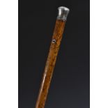 A 19th century silver coloured metal mounted gentleman's walking cane,