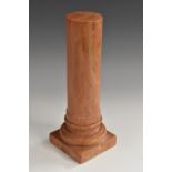 A Grand Tour style marble library model, of a Classical pillar, square plinth,