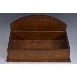 Advertising - an early 20th century oak counter top promotional tobacconist's shop display rack,