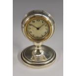 A George V silver desk timepiece, 4.