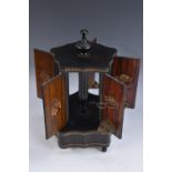 A 19th century French gilt metal mounted walnut and ebonised cigar cabinet,