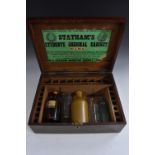 A 19th century mahogany scientific laboratory box, Statham's Students' Chemical Cabinet,