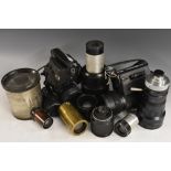 Photography - Assorted lenses. An Angenieux motorised zoom lens type 15 x 7D f1.4-f1.