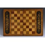 A 19th century Italian marquetry folding chess board,