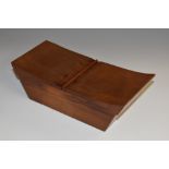 Treen - a yew basket shaped box, hinged twin-covers, 21.