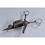 A pair of Victorian silver plated 'Gilbert Patent' mechanical candle snuffers,