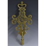 Friendly Society/Masonic Interest - a 19th century brass West Country pole head, Marnhull, Dorset,