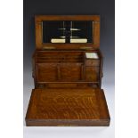 A Victorian oak desk top writing cabinet,