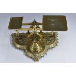 A set of Victorian brass postal scales,