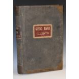 A large 19th century French brass-bound leather ledger, Grand Livre Clients,