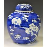 A 19th century Chinese ovoid ginger jar and cover,