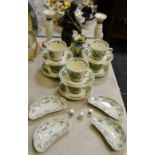 Ceramics - two Wedgwood Queensware candlesticks; John Edwards dishes; Mason's teacups etc.