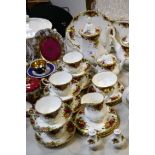 A Royal Albert Old Country Roses pattern tea and coffee service for six comprising teapot,