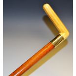 A late Victorian - early Edwardian ivory hafted malacca cane c1900