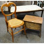 A Victorian balloon back chair,