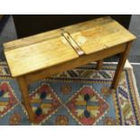 An infant school twin pine desk,