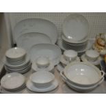 A Noritake China Windrift pattern part dinner service comprising, plates, side plates, bowls,