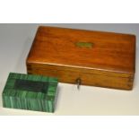 A 19th century malachite pill box,