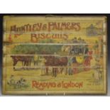 Advertisement - an early Huntley & Palmers Biscuits card plaque,