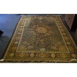 A Lange Mashing knotted rug, floral ground within four borders,