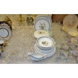 Ceramics and glass - Wood Covell pattern dinnerware;