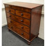 A Victorian flame mahogany chest,