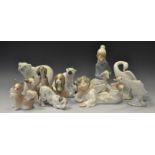 A Lladro Polar Bear; another Mother & Cubs; others including Boy & Lamb; an Angel;