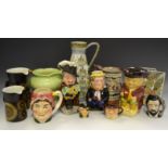Ceramics - a Glynn Colledge Tankard; Denby Arabesque; other Denby; Carltonware cabbage leaf jug;