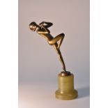 Josef Lorenzl (1892 - 1950), a gilt patinated Art Deco bronze, dancing nude,