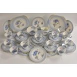 A Shelley Regency shape tea service, comprising eleven teacups, twelve saucers, twelve side plates,