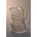 A Whitefriars clear glass Toby jug, Adam,