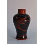 A Bernard Moore inverted baluster vase, red flambé glaze,