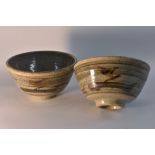 Leach Pottery St Ives - an associated pair of bowls in the manner of Bernard Leach,