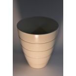 A Wedgewood Keith Murray ribbed tapering cylindrical vase, in the white, 23cm high, printed mark,