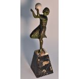 Continental School (mid-20th century), a patinated metal figure,