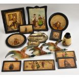 Bretby Art Pottery - wall plaques including Zuyder Zee Dutch boy and girl, Dickensian series,