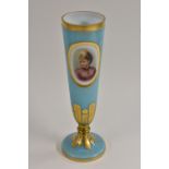 A 19th century pedestal opaque glass vase,