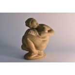 A Danish earthenware sculptural figure, Leda and the Swan, designed by Kai Neilsen for Kahler,