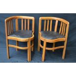 A pair of oak and elm corner chairs