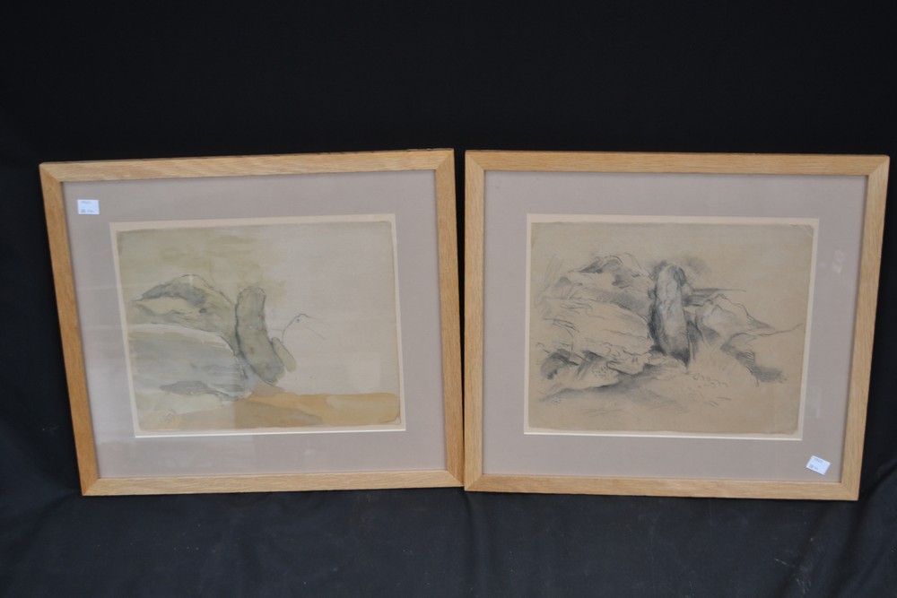 Sarah G John A pair, Welsh Mountain and Stream signed,