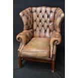 A wingback office chair
