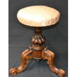 A Victorian mahogany revolving stool, c.